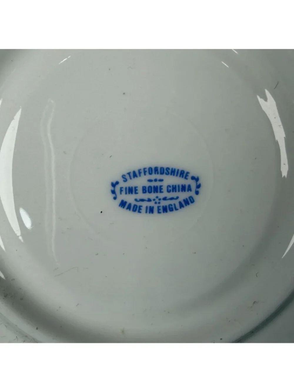 Vintage Staffordshire Blue Floral Fine Bone China Cup & Saucer Set